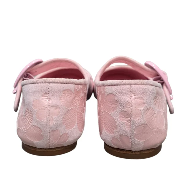 Larroudé Verona Mary Jane Ballet Flats - Sakura Pink Floral Jacquard 8 New - Picture 10 of 12